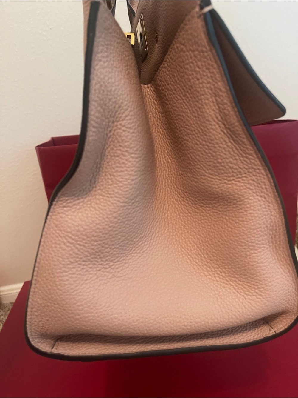 Salvatore Ferragamo Blush Pink Leather Top-Handle Satchel - Picture 7 of 10